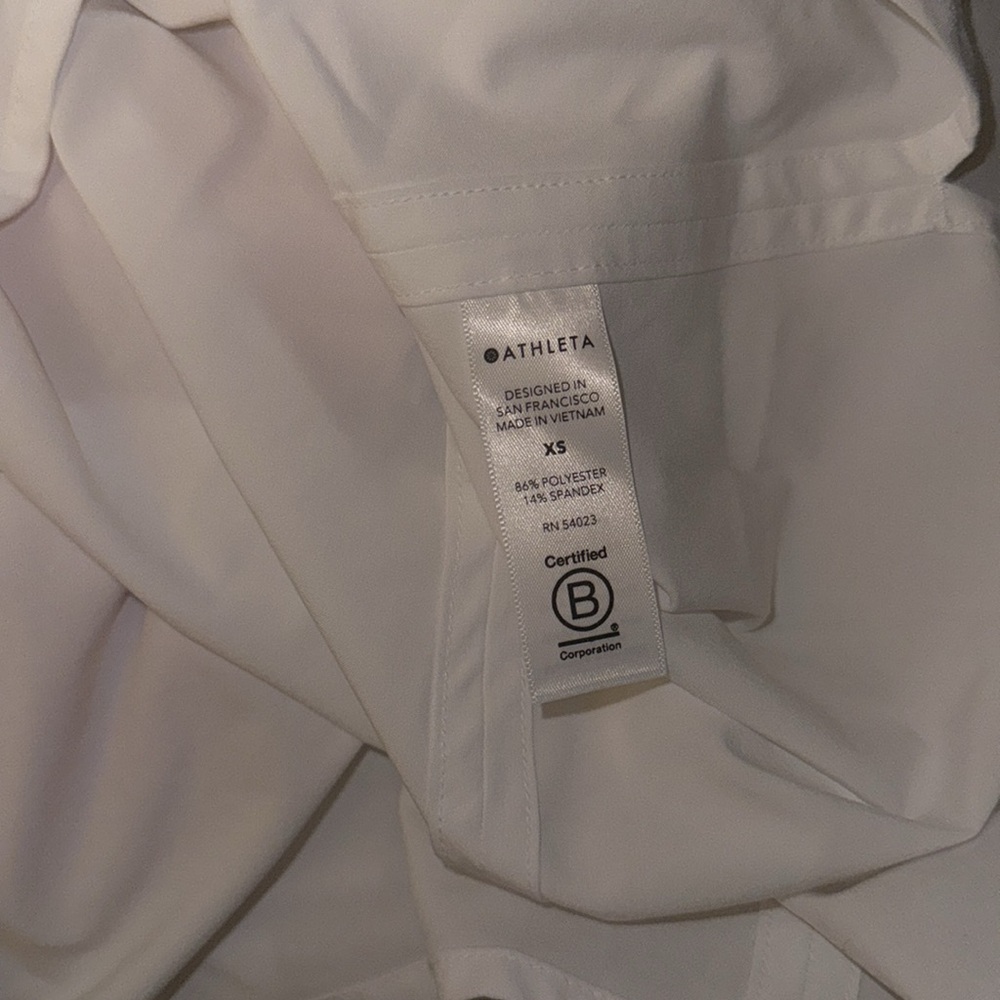 Athleta Zephyr Ribbed Collar Tank | Bright White | Sleeveless | XS - Picture 4 of 6